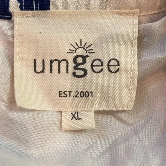 Umgee Two Toned Boarder Print Dress in Navy size XL - Picture 9 of 10